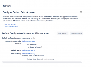 Custom field configuration Approver